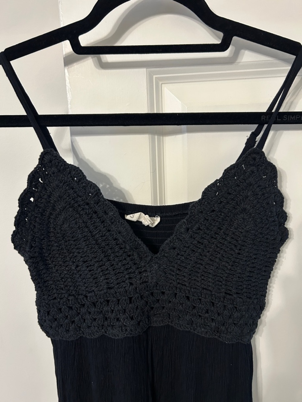 Black Crochet Bodice Midi Sundress by Indulge - Picture 3 of 7